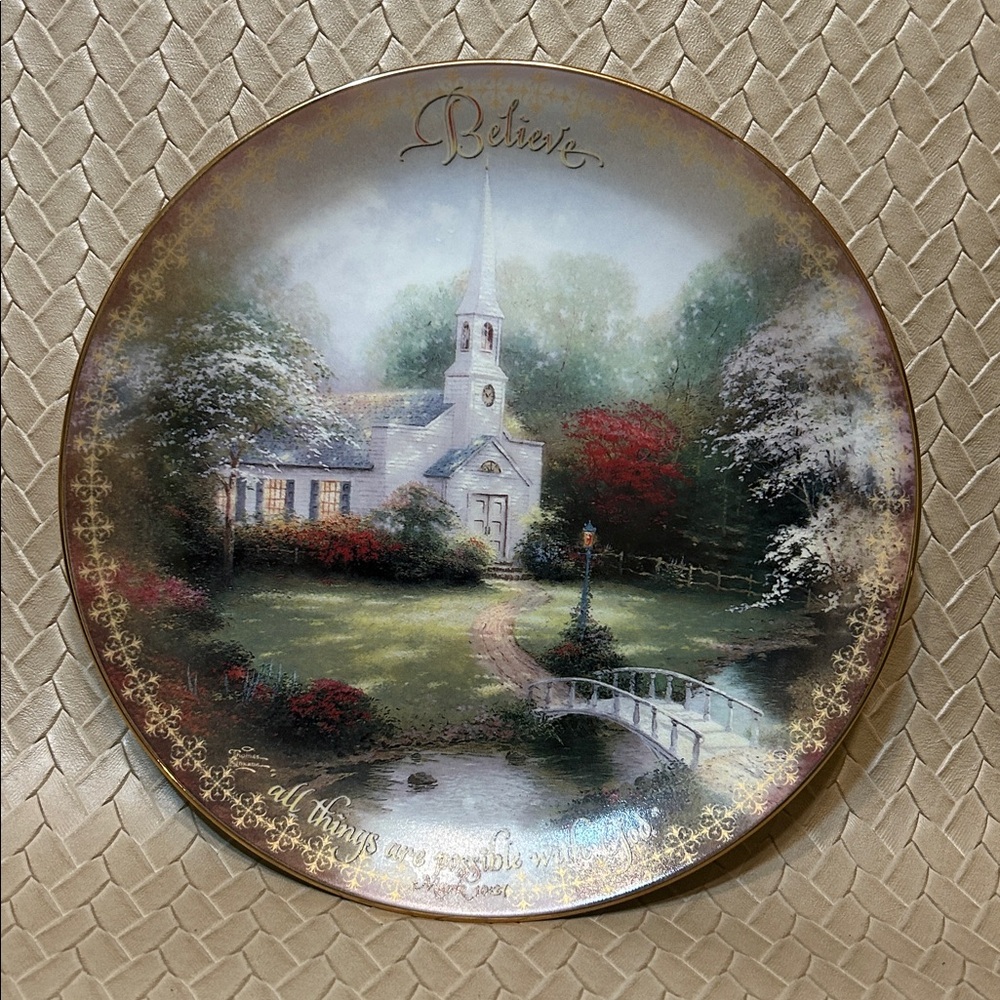 Limited Edition Hometown Chapel by Thomas Kinkade Spirit of Life Plate